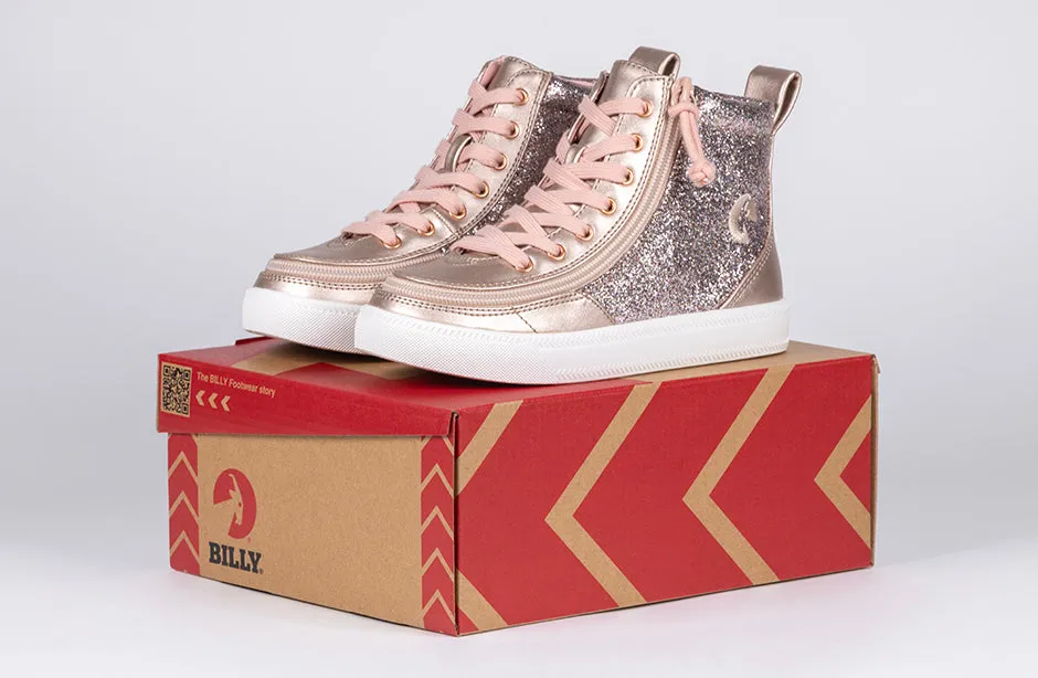 Rose Gold Unicorn BILLY Classic Lace High Tops