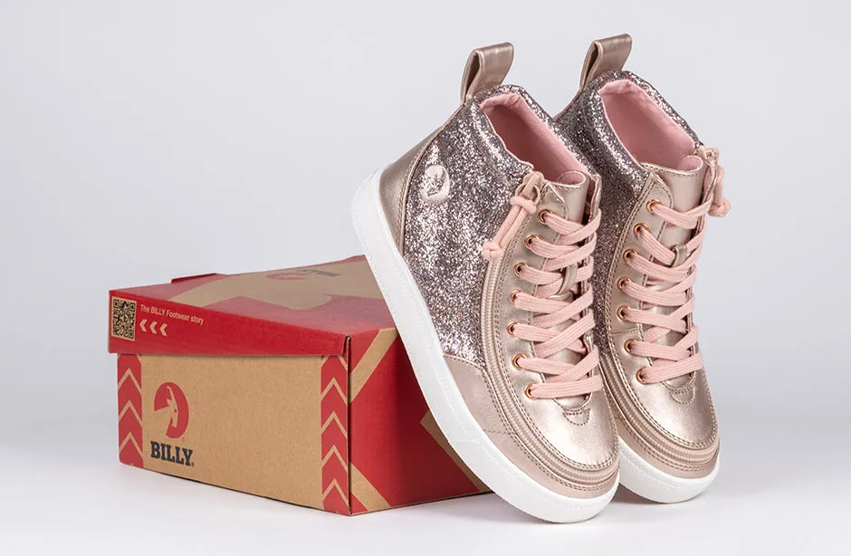 Rose Gold Unicorn BILLY Classic Lace High Tops