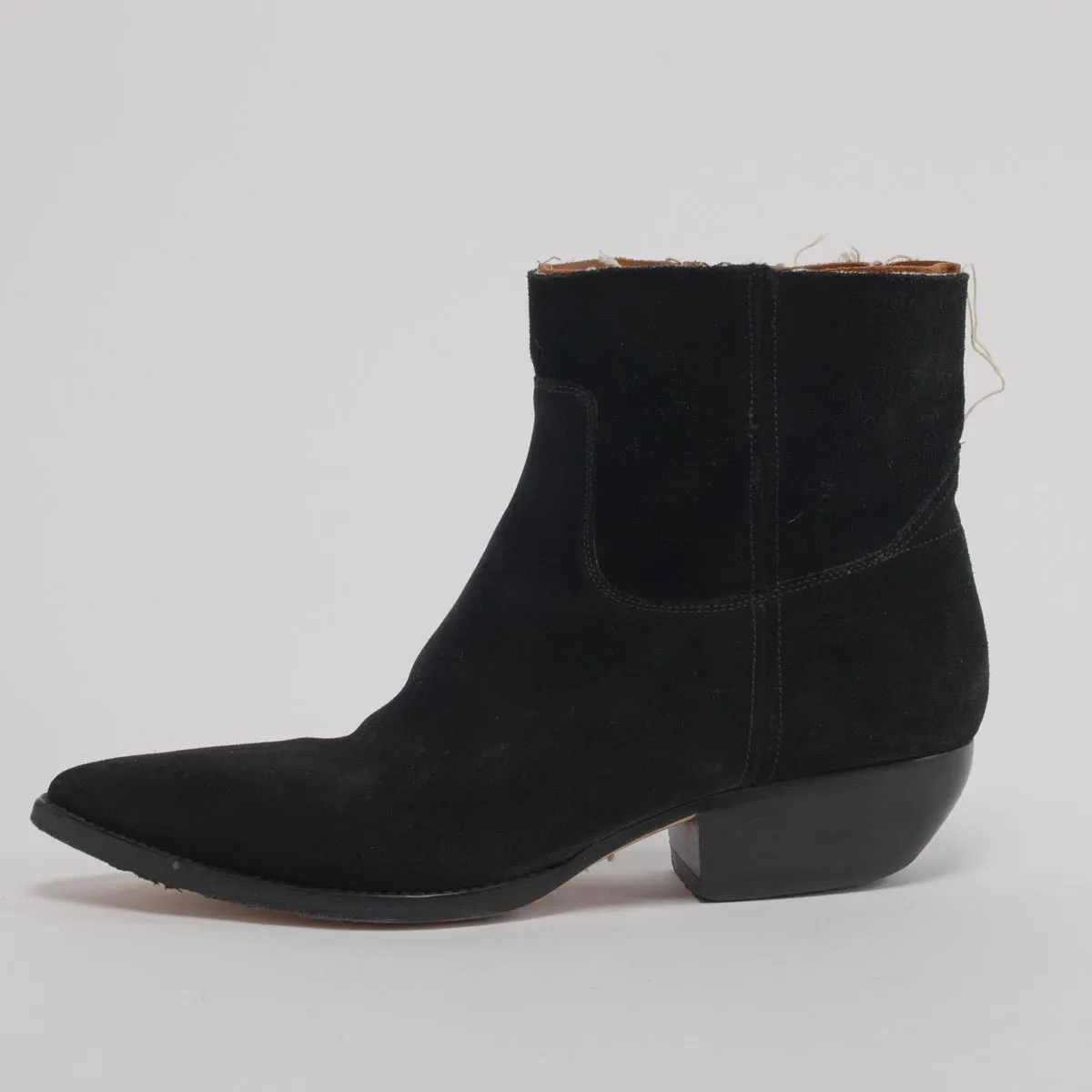 Saint Laurent Black Suede Theo Raw Edge Boots 43