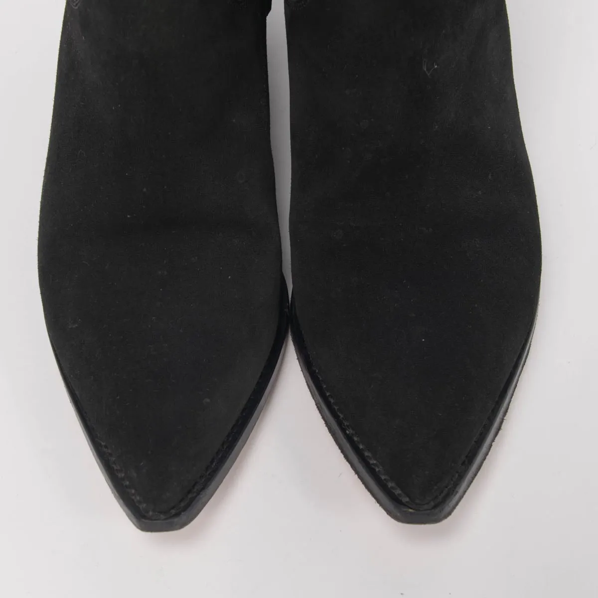 Saint Laurent Black Suede Theo Raw Edge Boots 43