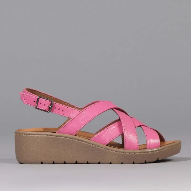 Slingback Sandal with Removable Footbed in Hot Pink - 12534