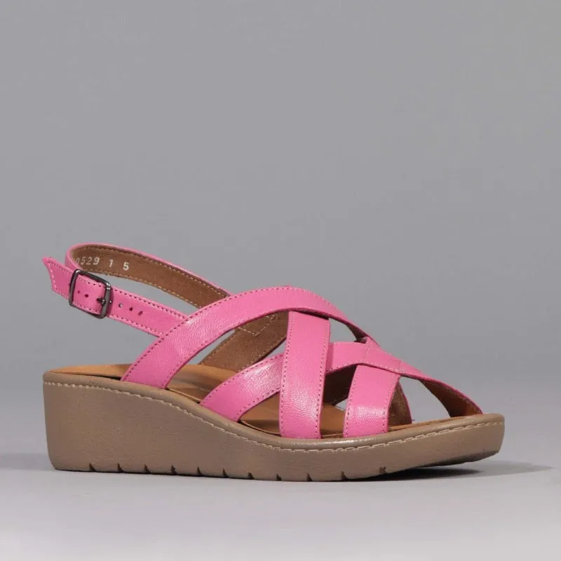 Slingback Sandal with Removable Footbed in Hot Pink - 12534