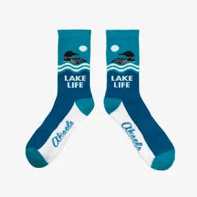 Loon Lake Life Mens & Womens Crew Socks with Wildlife Waters Design